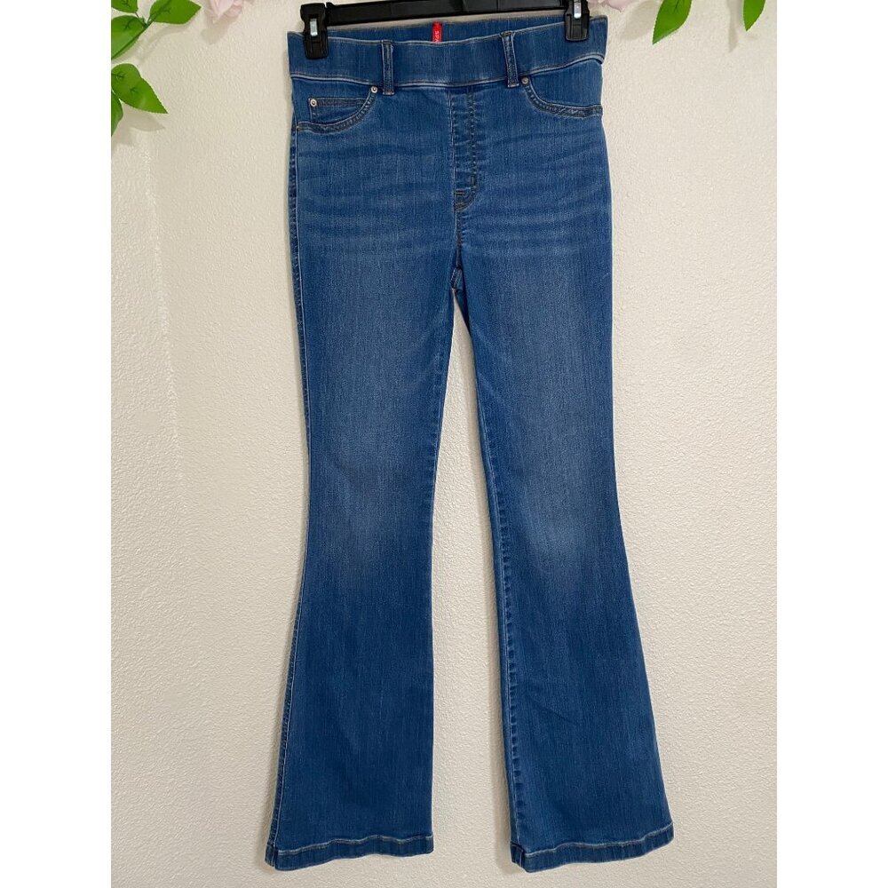 SPANX shape Women's Flare Jeans Vintage Indigo Medium Pull On Jeans - Picture 3 of 16